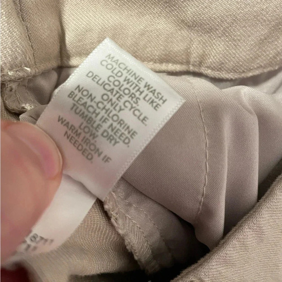 J. Jill Pants Women's 16 Beige Khaki Linen Blend Stretch Cropped Ankle Straight - Picture 6 of 9